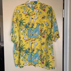 Vintage Sammy Hagar Alive Cabo Wabo Cantina Tropical Silk Button Down Shirt XL